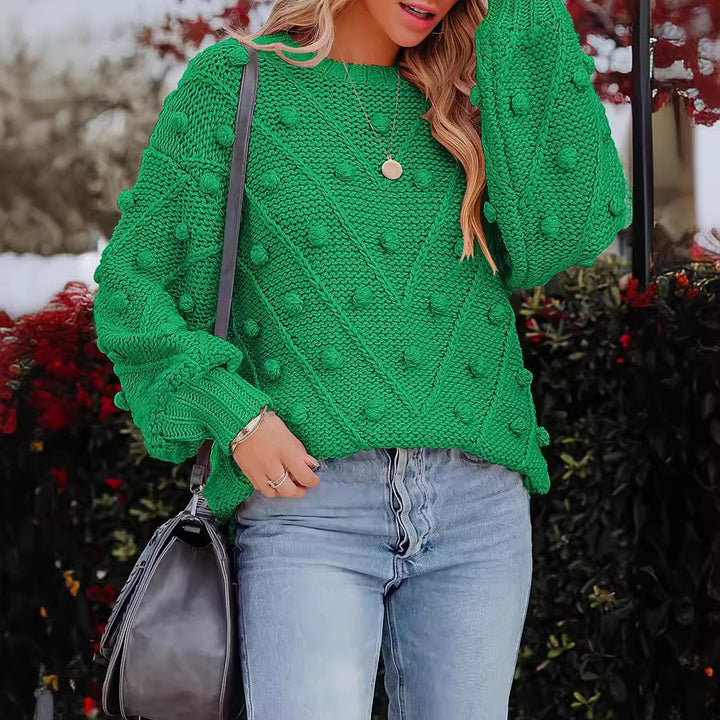 Stylish knitted sweater for women with textured 3D pattern Lune London