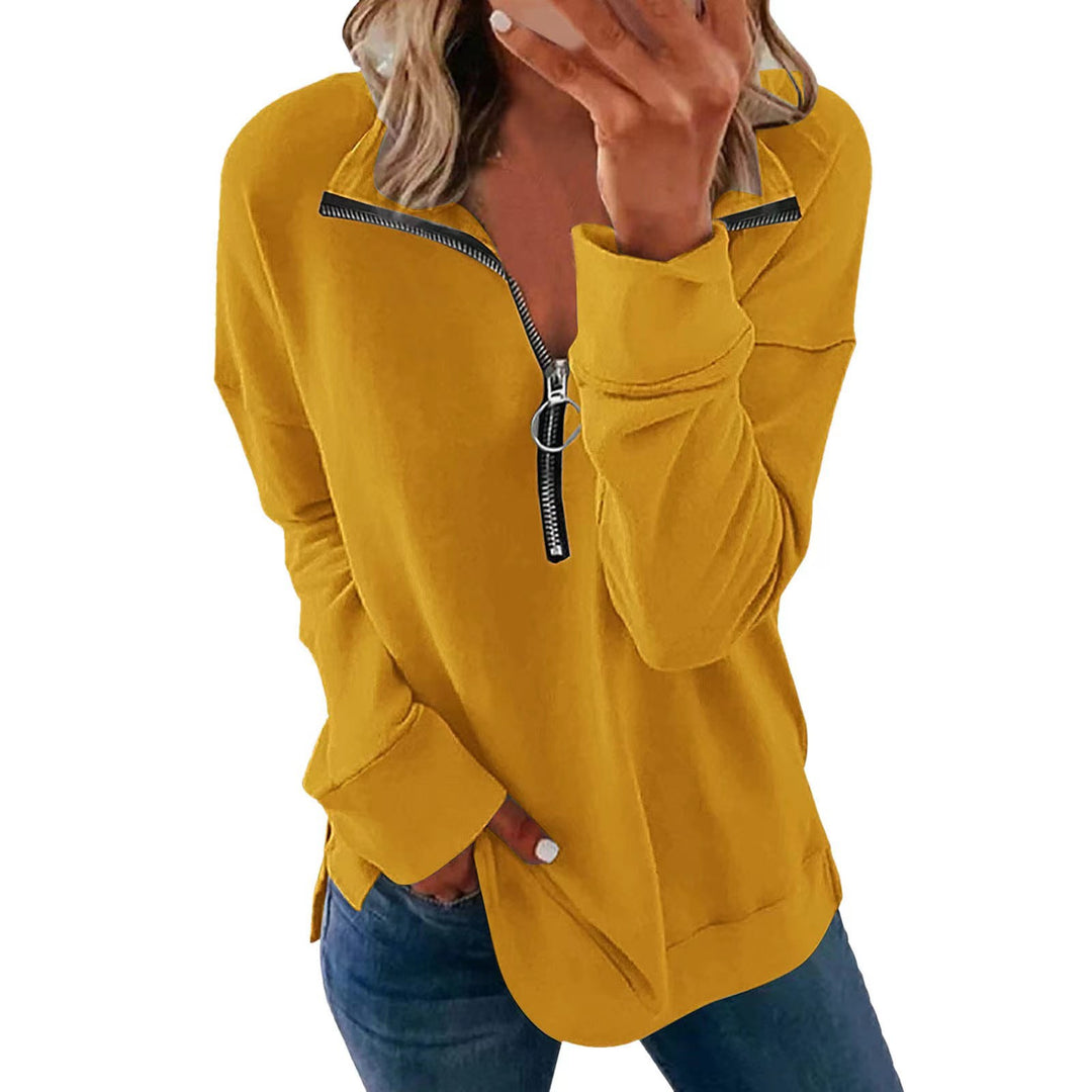 Casual women's sweatshirt with half-zip Lune London