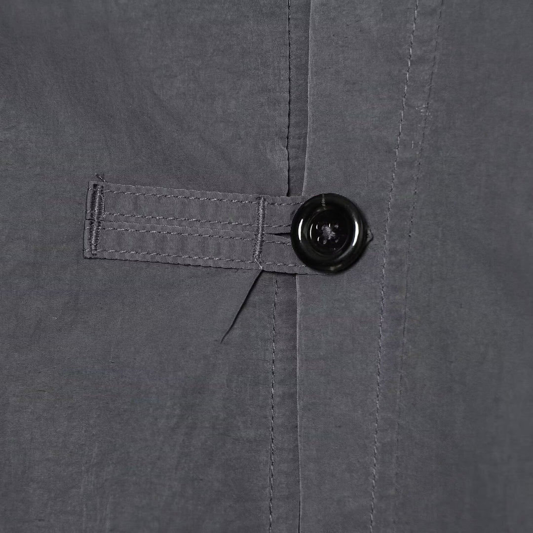 Women's Lightweight Cropped Nylon Jacket with High Funnel Neck, Oversized Cut, and Elastic Cuffs Amarae