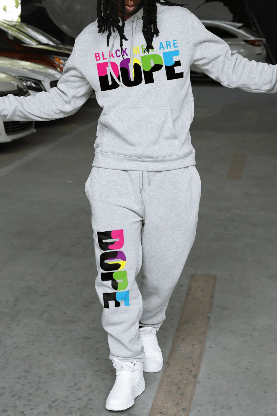 Hoodie and jogger set for women with eye-catching statement print Lune London