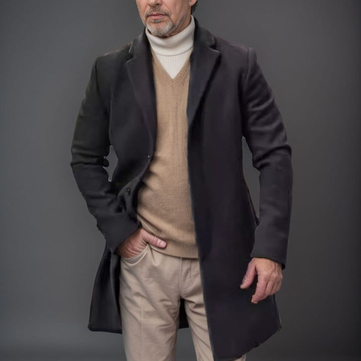 Men's Elegant Long Coat with Timeless Silhouette Lune London