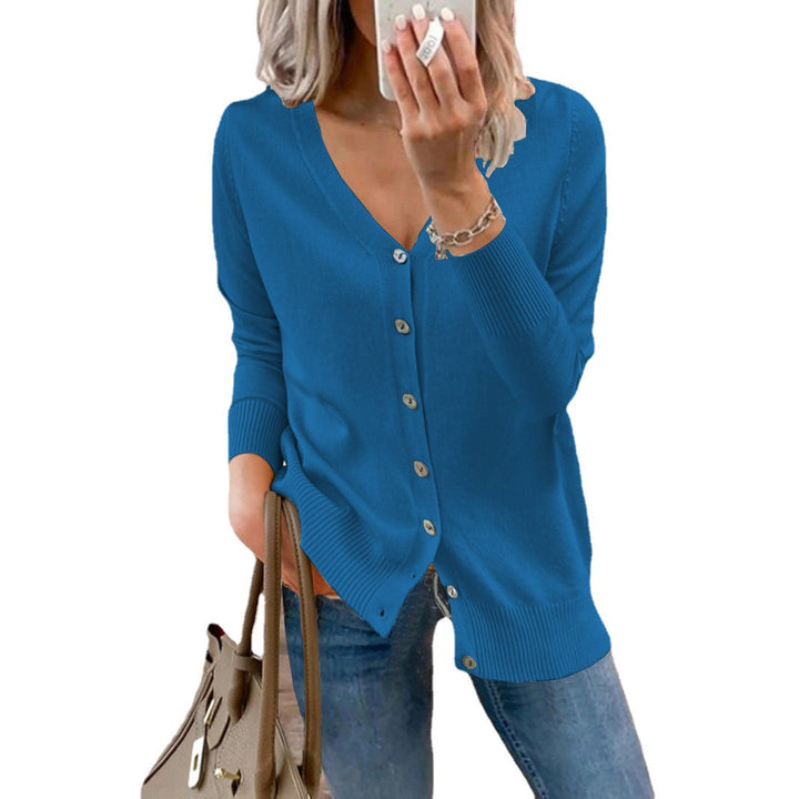 Women's V-neck Cardigan with Button Details Lune London