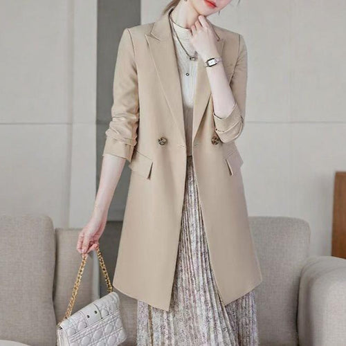 Blazer long pour femmes avec patte de boutonnage double Chic & Stil