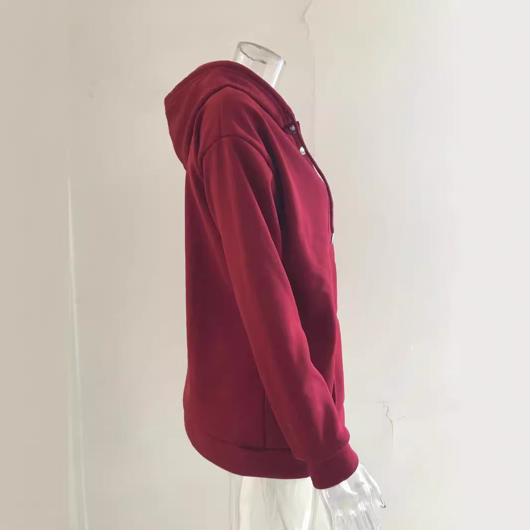 Women's hoodie with button details and practical pockets Lune London