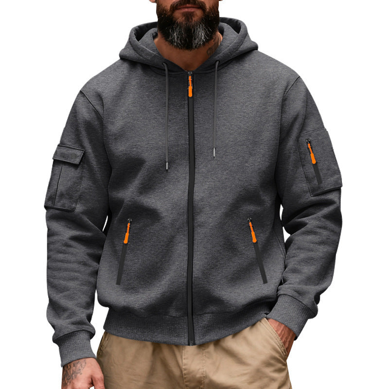 Men's sporty hoodie with practical zip pockets Lune London