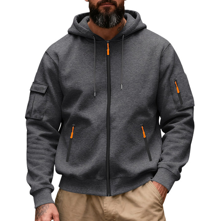 Men's sporty hoodie with practical zip pockets Lune London