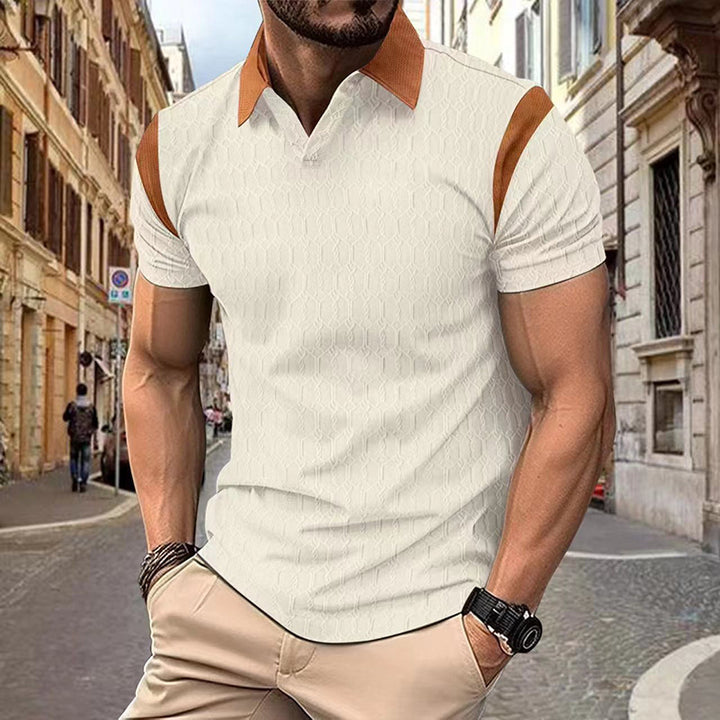 Polo shirt for men with stylish contrast details and a breathable structured design Lune London