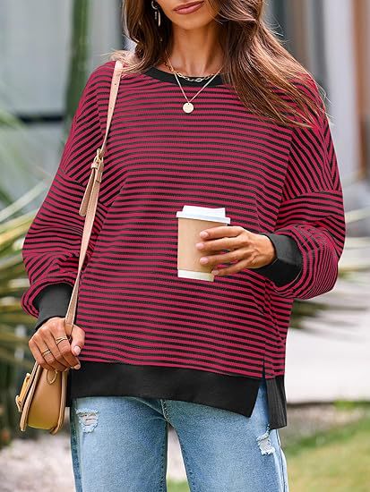 Ladies striped casual wide fit sweater Lune London