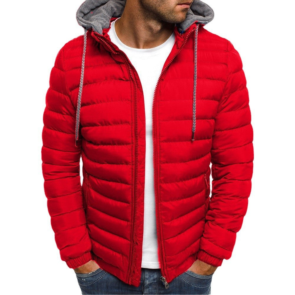 Men's quilted transition jacket with hood and practical zipper Amarae