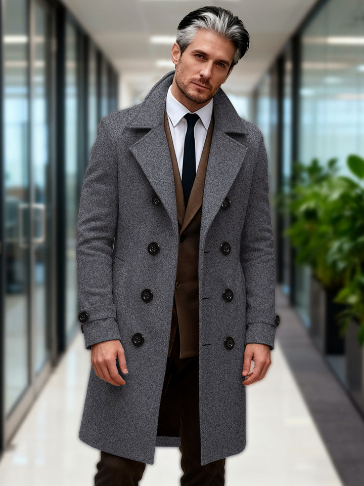 Men's wool double-breasted coat with modern cut Lune London