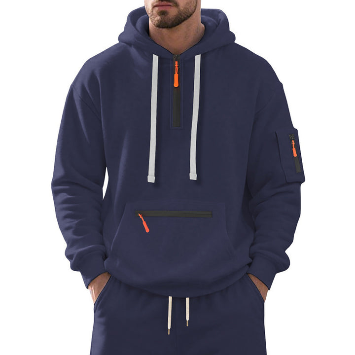 Men's sporty hoodie with functional zipper Lune London