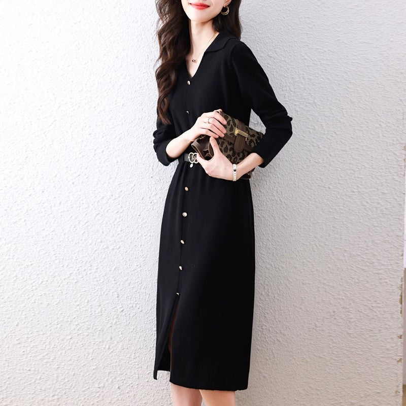 Robe Chemise Élégante pour Femmes avec Fermeture Boutonnée et Fente Latérale Chic & Stil