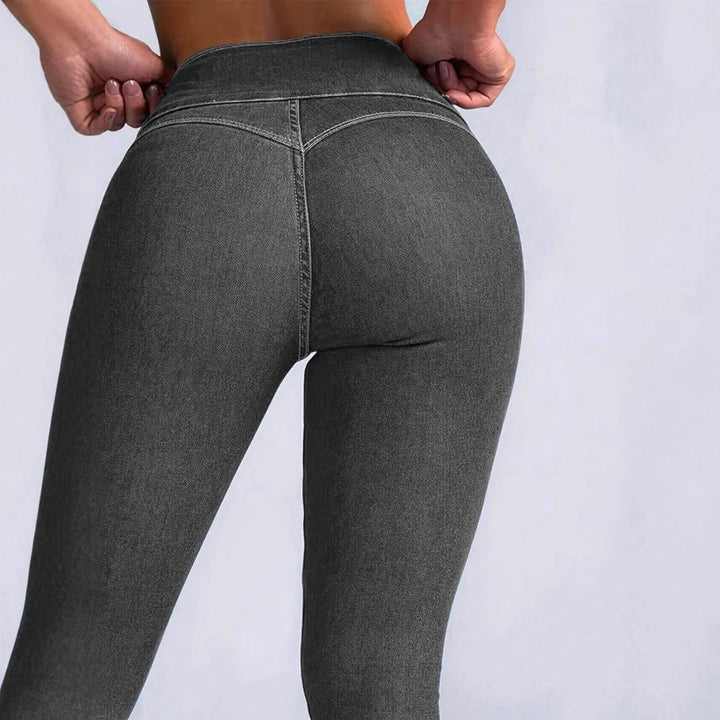 Women High-Waisted Sculpting Skinny Jeans with Waist-Shaping V-Waistband and Push-Up Effect Amarae