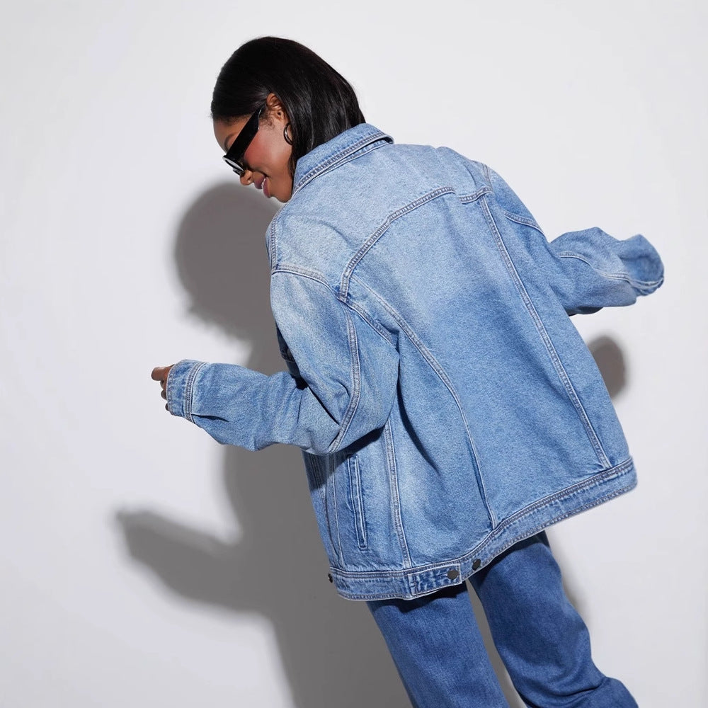 Casual denim jacket for women in oversized cut Lune London