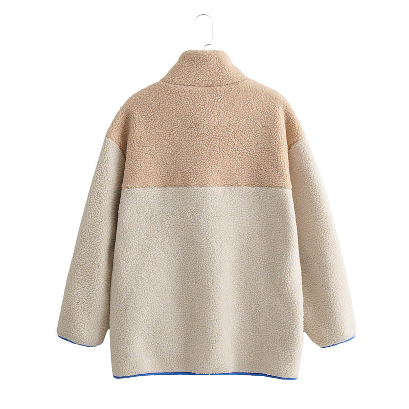 Veste en polaire douce pour femmes avec col haut et fermeture éclair Chic & Stil