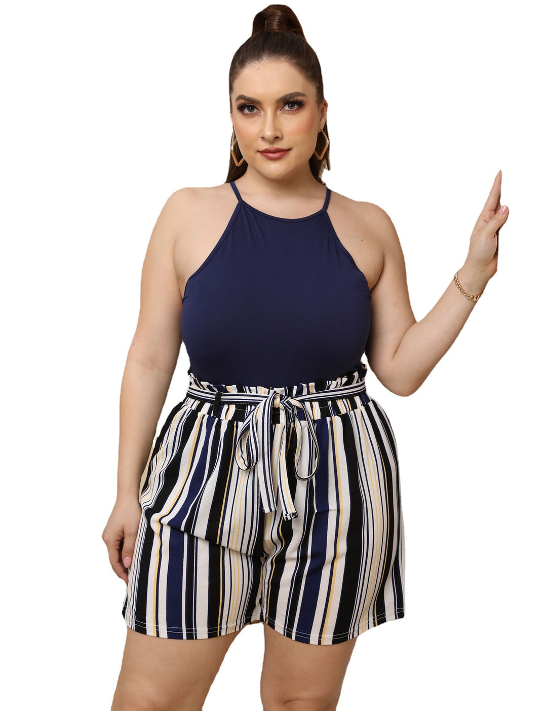 Chic Striped High-Waisted Shorts for Women