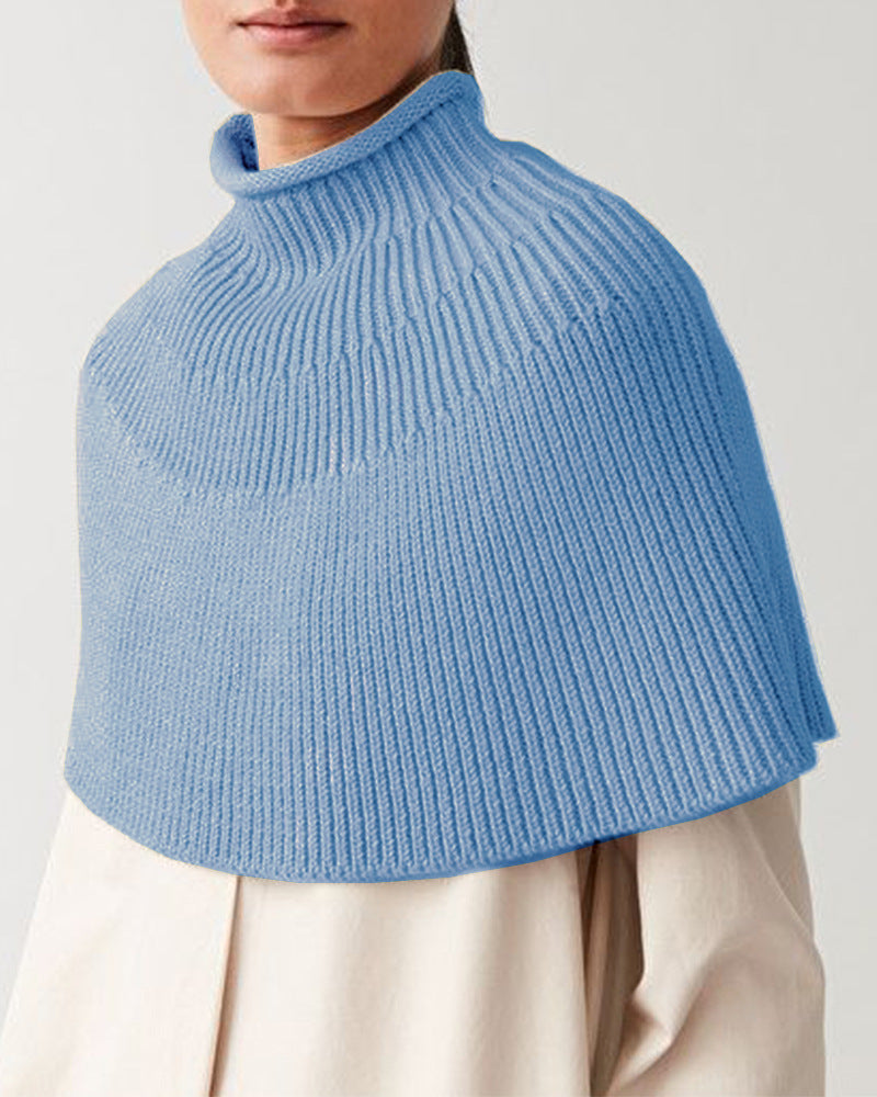 Women knitted cape with high collar Lune London