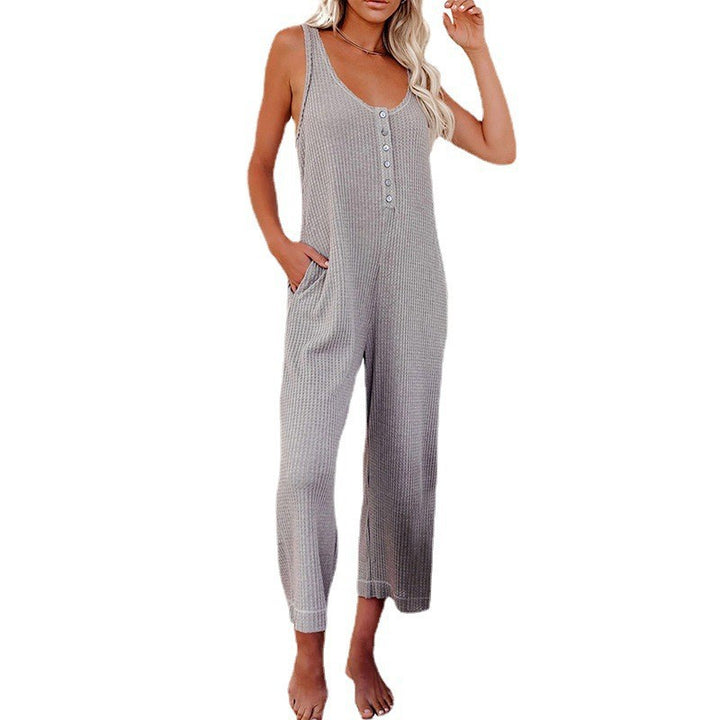 Women’s jumpsuit with button placket and pockets Lune London