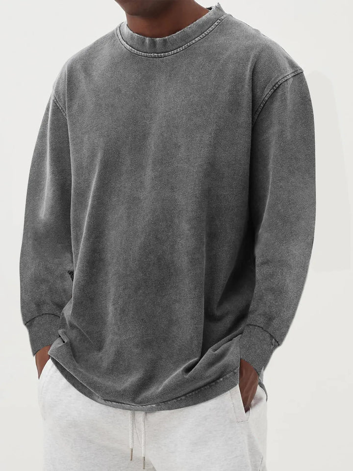 Casual oversized sweater for men in pleasant cotton blend Amarae