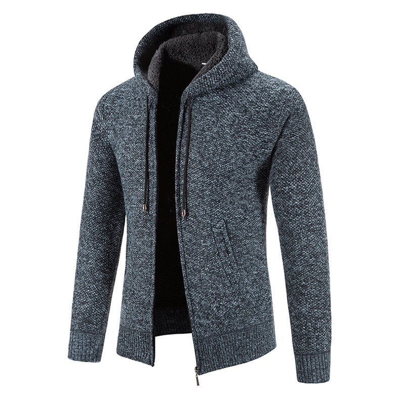 Men's knit jacket with modern hood and structured design Lune London
