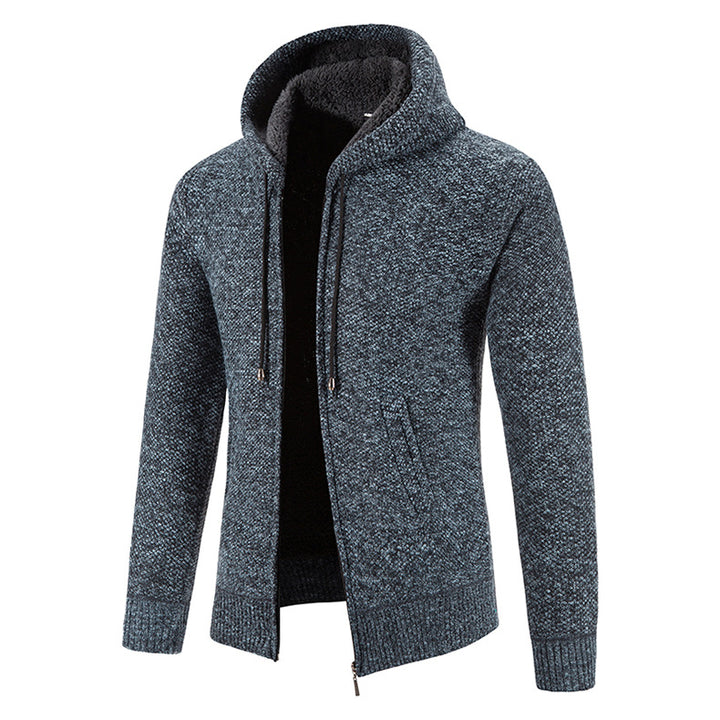 Men's knit jacket with modern hood and structured design Lune London