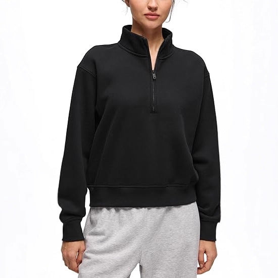 Pull en fleece sportif pour femmes avec col montant Chic & Stil