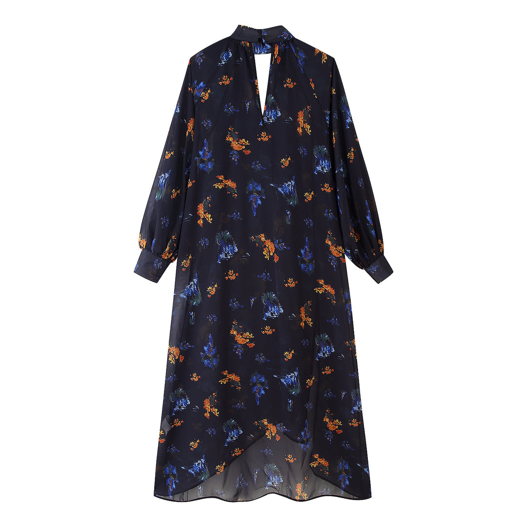 Maxi dress for women with elegant high neck and floral design Lune London