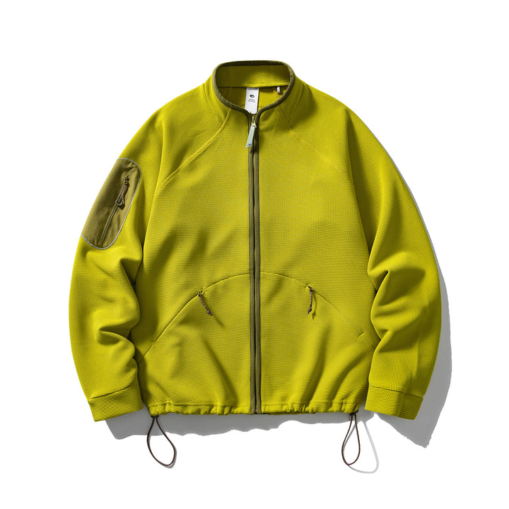 Unisex Structured Fleece Jacket with Zipper, Arm Pocket and Drawstring Amarae