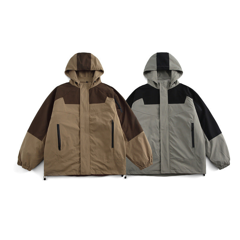Unisex Boxy-Technical Hooded Jacket with Raglan Sleeves, Water-Repellent Shell and Drawstring Hem Amarae