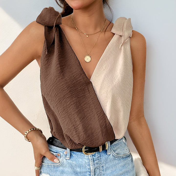 Asymmetrical off-shoulder blouse for women Lune London