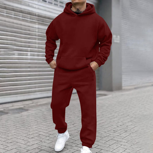 Men's Comfortable Hoodie Suit with Elastic Waistband and Practical Pockets Amarae