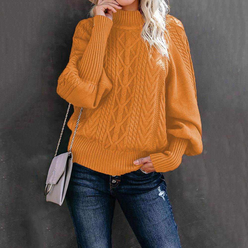 Knit sweater for women with high collar and textured design Lune London