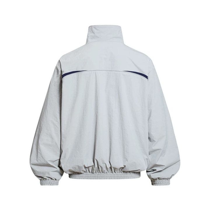Men's Lightweight Windbreaker Jacket with Stand Collar, Elastic Hem and Relaxed Fit Amarae