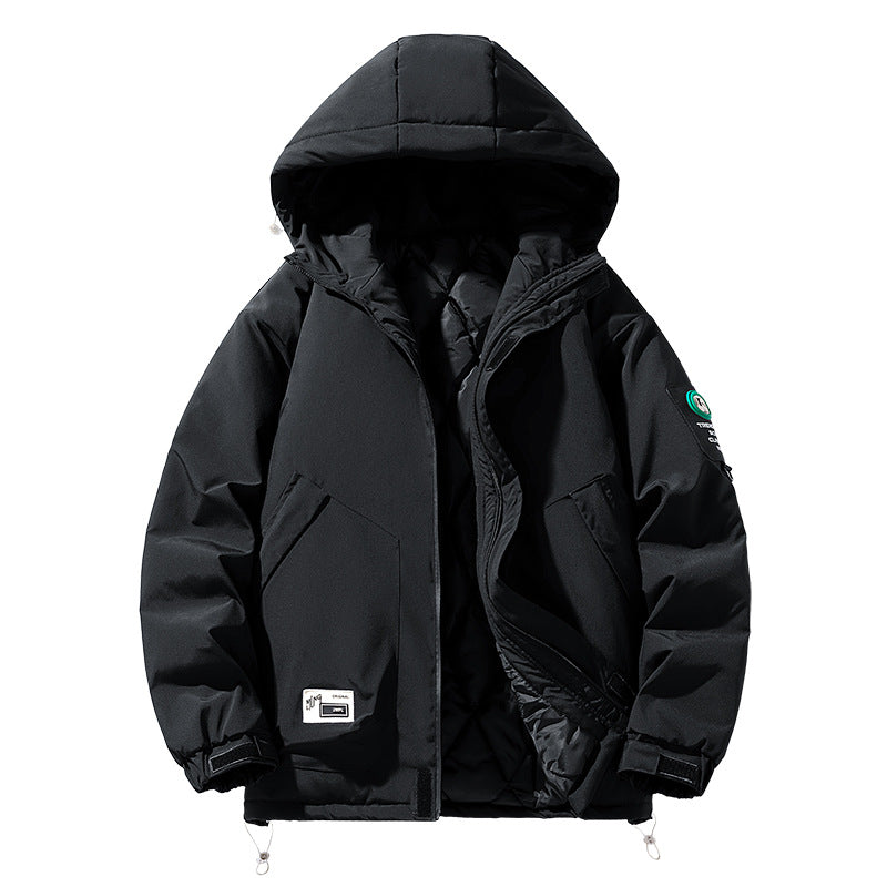 Men's Oversize Utility Hoodie Jacket with Adjustable Hem, Concealed Zipper, and Multifunctional Pockets Amarae