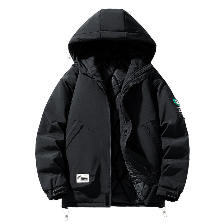 Men's Oversize Utility Hoodie Jacket with Adjustable Hem, Concealed Zipper, and Multifunctional Pockets Amarae