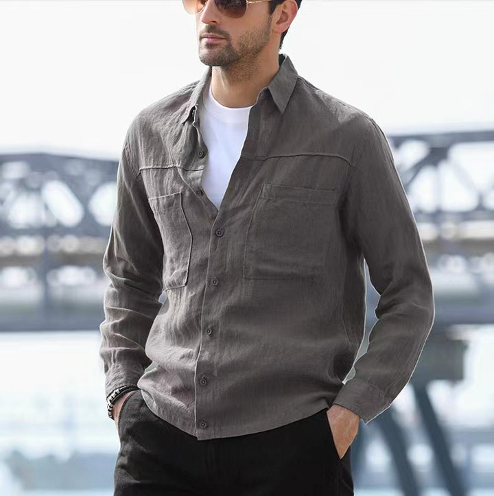Lightweight cotton shirt for men with practical pockets Amarae