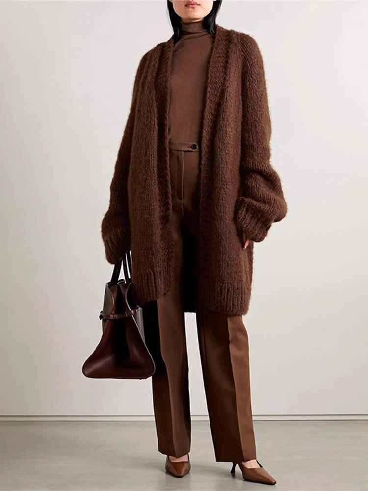 Cardigan Tricot Écourté Oversized pour Femmes Chic & Stil