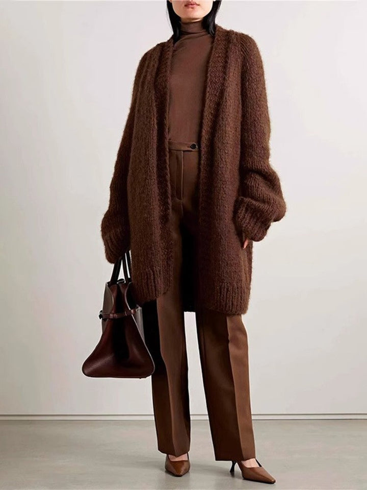 Cardigan Tricot Écourté Oversized pour Femmes Chic & Stil