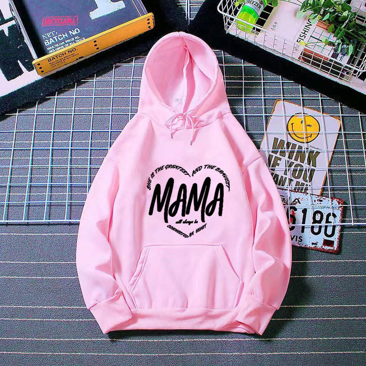 Women's hoodie with creative mama slogan Chic & Style