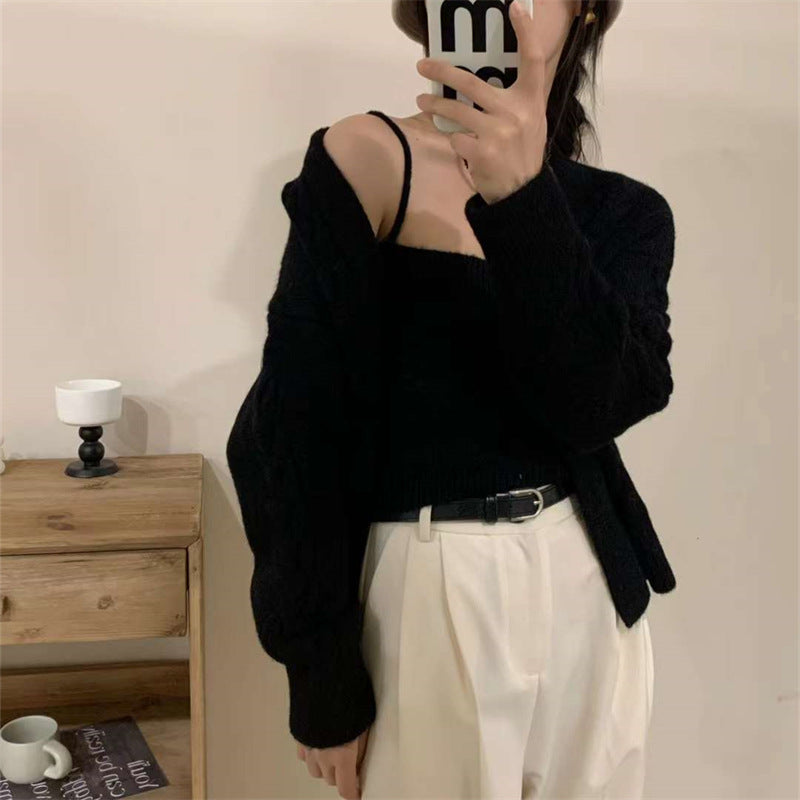 Cardigan pour femmes en maille torsadée avec patte de boutonnage et coupe élégante Chic & Stil