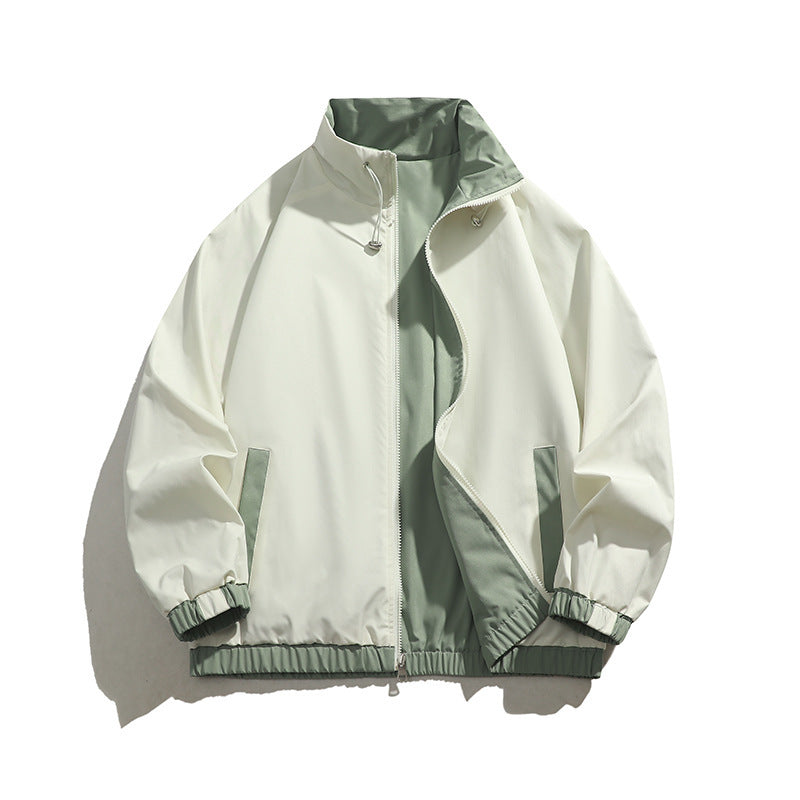 Sporty transition jacket for men with elastic cuffs and practical zippered pockets Lune London