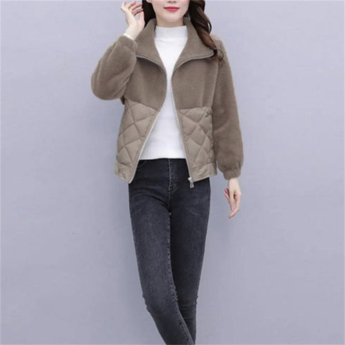 Women versatile fleece jacket with quilted detail and elegant cuffs Chic & Stil