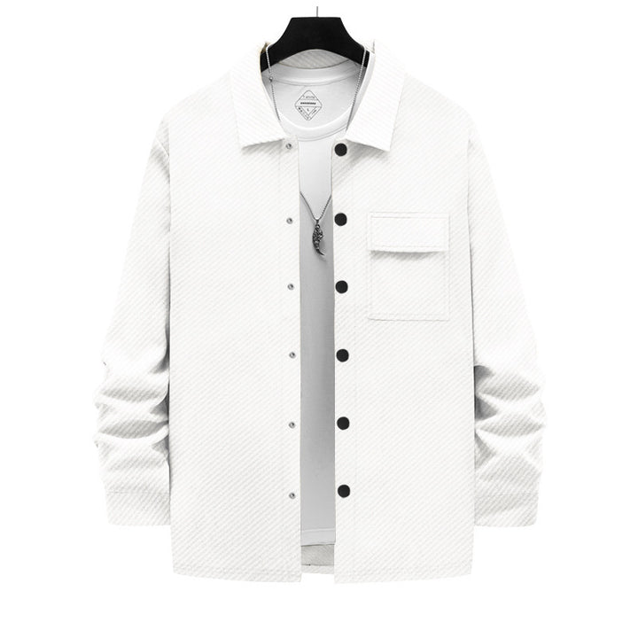 Men's casual cotton jacket with textured design and practical pockets Chic and style