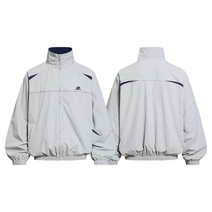 Men's Lightweight Windbreaker Jacket with Stand Collar, Elastic Hem and Relaxed Fit Amarae