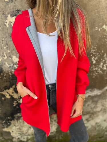 Amarae | Hoodie - Relaxed Fit - Zipper - Mid-length with pockets