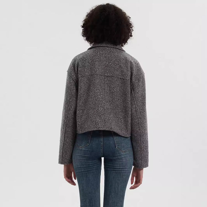 Cropped utility jacket for women with double chest pockets Lune London