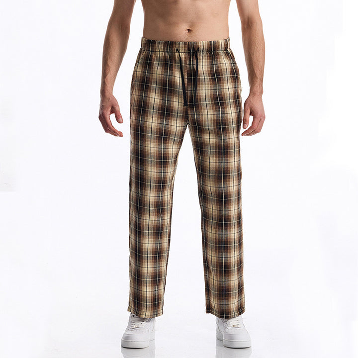 Comfortable casual pants for men with plaid pattern Lune London