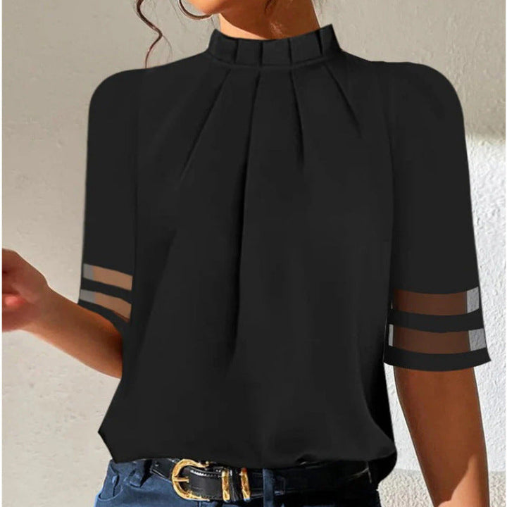 Ladies Elegant Blouse with Transparent Sleeves Lune London