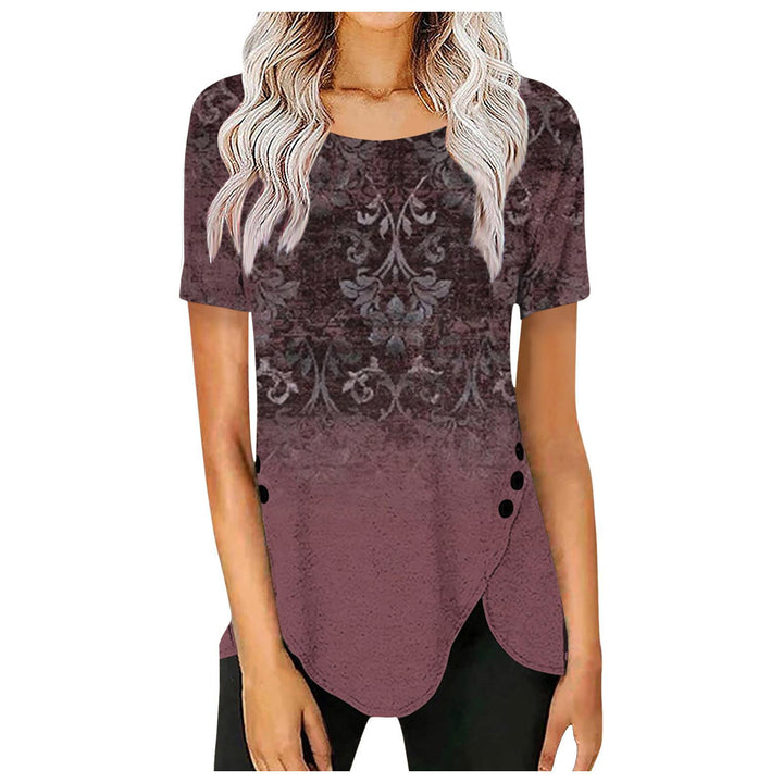 Women's blouse with a floral design and an asymmetrical hem Lune London