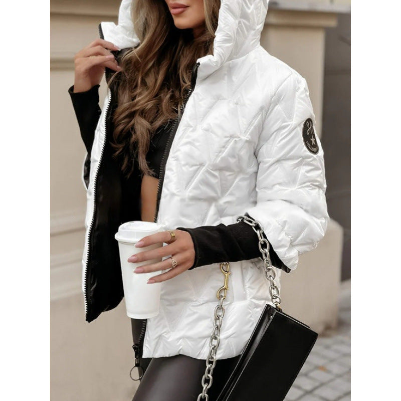 Winter jacket for women with high collar and coated outer fabric Lune London
